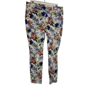 Tommy Bahama Women’s White Floral Skinny Ankle Jeans Sz 8